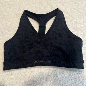 Alphalete black and gray print bra size S/M women